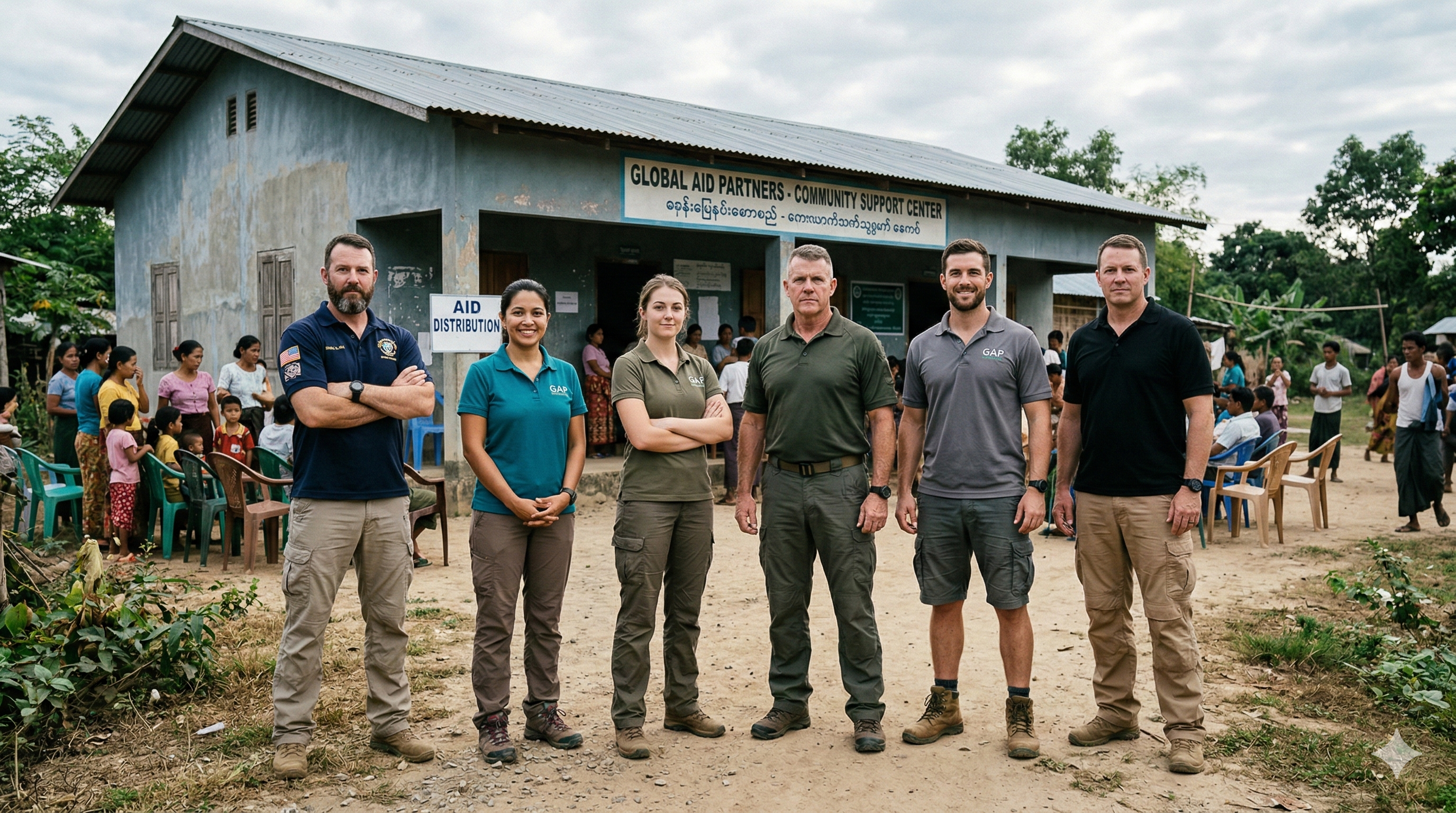 Impact 61 team - veterans and community leaders standing together at a community support center